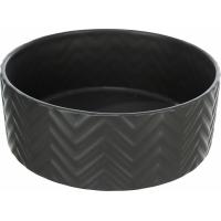 Keramická miska 0,9 l/16 cm, vroubkovaná, černá