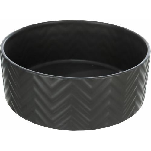 Keramická miska 0,9 l/16 cm, vroubkovaná, černá