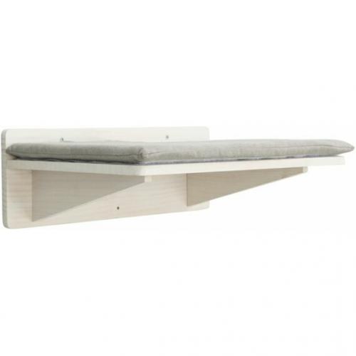 Podesta s polštářem na stěnu, 50 x 17,5 x 36,5 cm, bílá