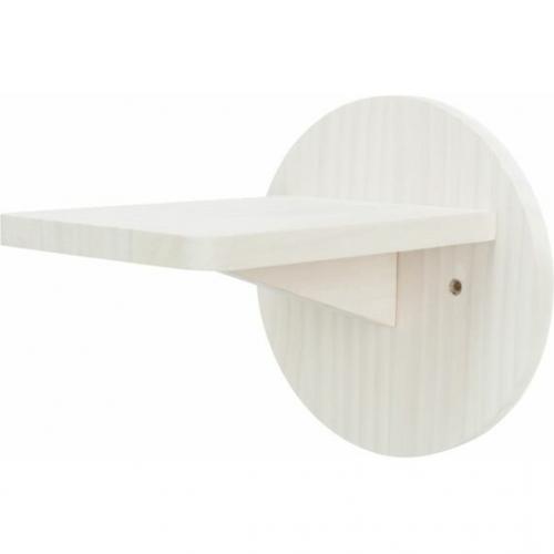 Schůdek na stěnu, 19 × 22 cm, borové dřevo, bílá