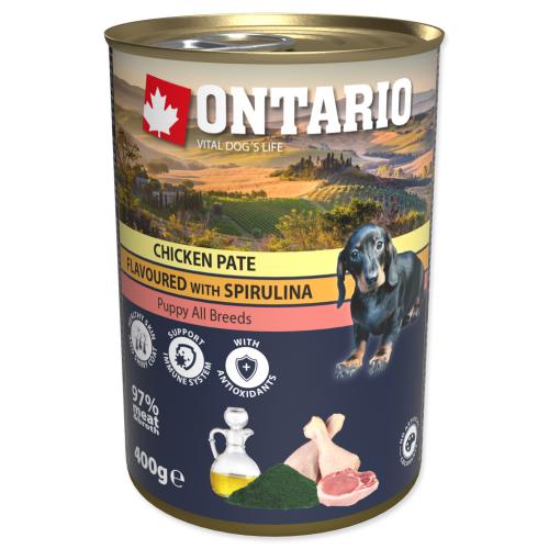 ONTARIO konz. Puppy Chicken Pate Spirulina And Salmon Oil 400 g
