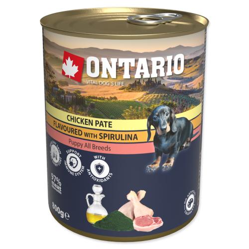 ONTARIO konz. Puppy Chicken Pate Spirulina And Salmon Oil 800 g