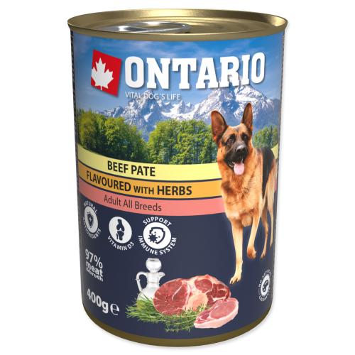 ONTARIO konz. Dog Beef Pate Flavoured with Herbs 400 g