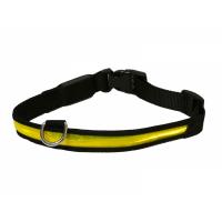 Svítící obojek žlutý M