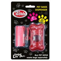 Pet Nova Zásobník na sáčky + 1 role sáčků červený