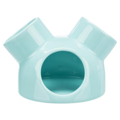 Trixie Keramický domek 3 vchody, tyrkysový 12x10cm