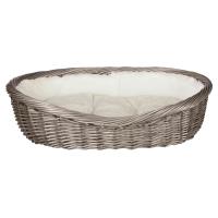 Trixie Proutěný koš šedý, s flízovým polštářem 70 cm