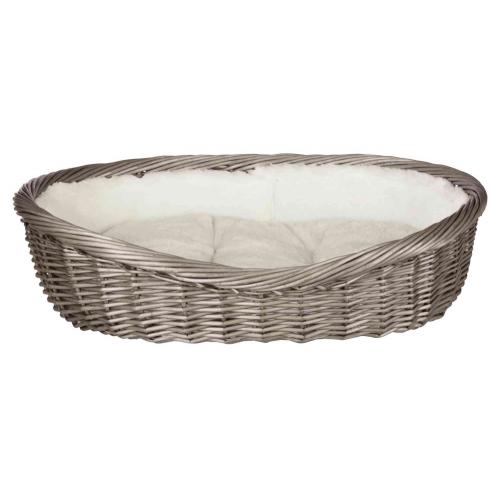 Trixie Proutěný koš šedý, s flízovým polštářem 80 cm