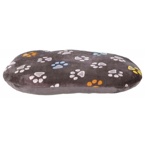 Trixie Oválný polštář JIMMY 50 x 35 cm šedý s tlapkami