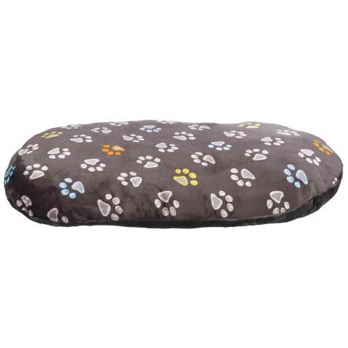 Trixie Oválný polštář JIMMY 80 x 50 cm šedý s tlapkami