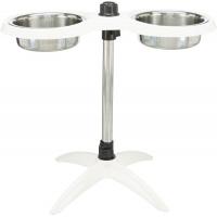 Trixie Psí bar nastavitelný do 54cm, misky 2x 1.6l/21 cm, bílá