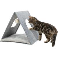 Trixie JUNIOR plstěná jeskyně - stan, skládací 38 x 34 x 38 cm světle šedá