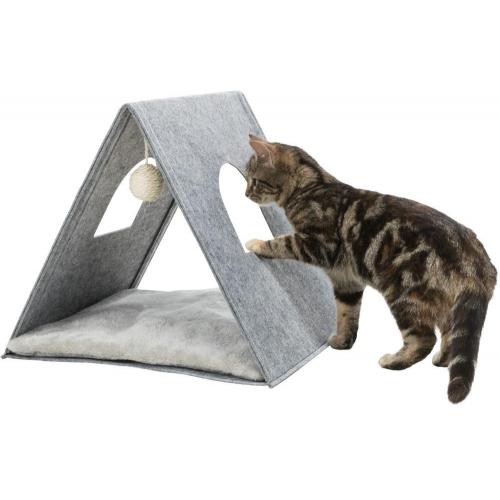 Trixie JUNIOR plstěná jeskyně - stan, skládací 38 x 34 x 38 cm světle šedá