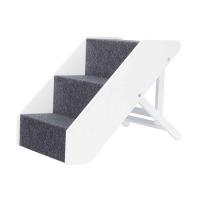 Trixie Dřevěné schody s plstěným vzhledem,nastavitelné 40x67cm bílé