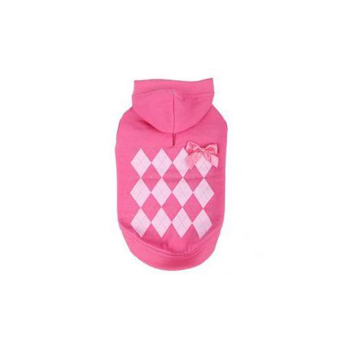 Pinkaholic Argyle Hood mikina - růžová