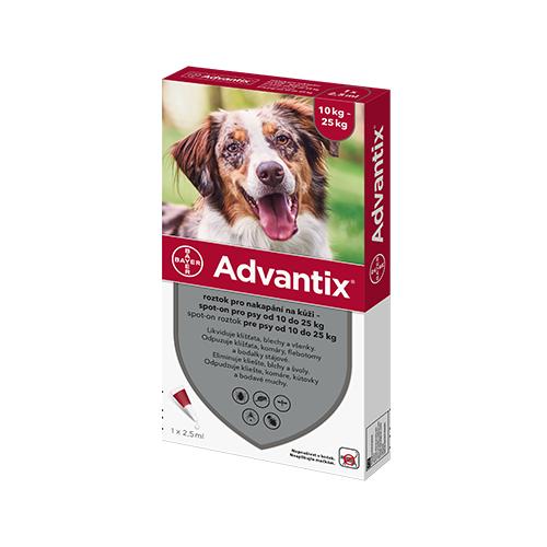 Advantix S.O. pes 10-25kg červený 1 x 2,5 ml