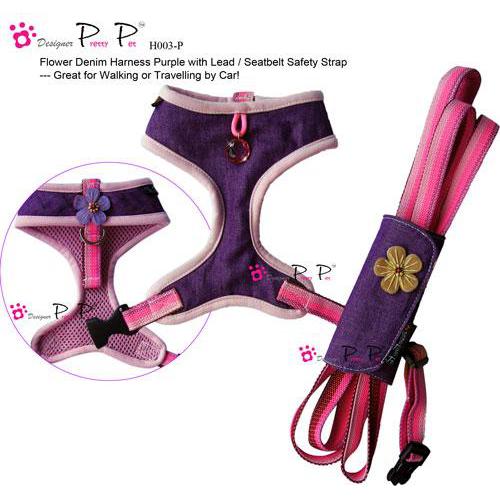 Pretty Pet Flower Denim kšíry - 3 - 1 - růžová