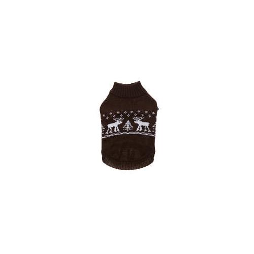 Puppy Angel psí svetr Northern Reindeers - hnědý