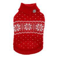 Puppy Angel psí svetr Snowflake Rhinestone - červený