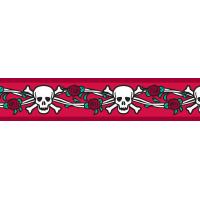 Red Dingo obojek se vzorem 20 - 32 cm, šířka 12 mm - Skull & Roses Red