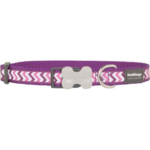 Red Dingo obojek reflexní 20 - 32 cm, šířka 12 mm - Ziggy fialová