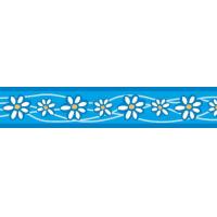 Red Dingo obojek se vzorem 41 - 63 cm, šířka 25 mm - Daisy Chain Turquoise