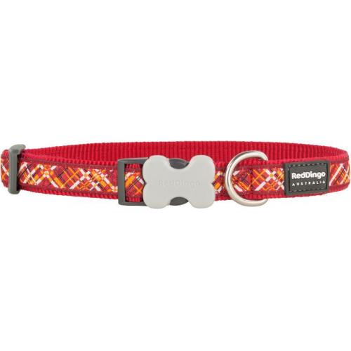 Red Dingo obojek se vzorem 41 - 63 cm, šířka 25 mm - Flanno Red