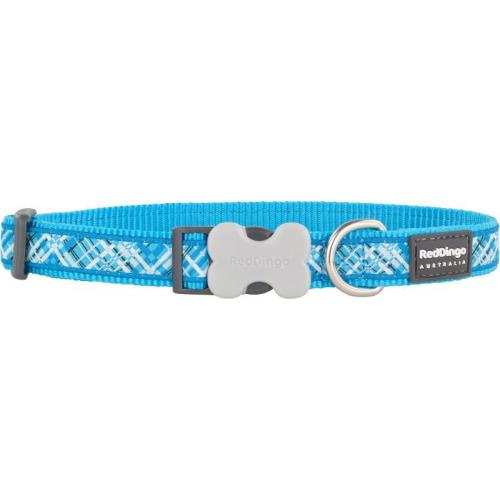 Red Dingo obojek se vzorem 41 - 63 cm, šířka 25 mm - Flanno Turquoise