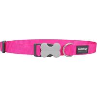 Red Dingo obojek jednobarevný 24 - 37 cm, šířka 15 mm - tmavě růžová