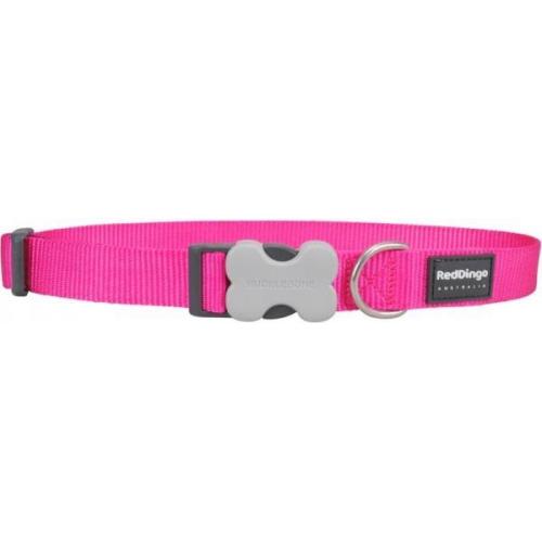 Red Dingo obojek jednobarevný 24 - 37 cm, šířka 15 mm - tmavě růžová