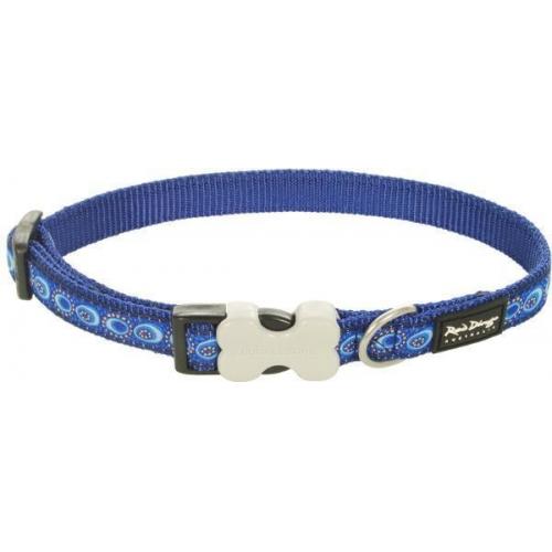 Red Dingo obojek se vzorem 24 - 37 cm, šířka 15 mm - Cosmos Blue