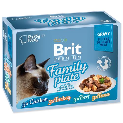 Kapsičky BRIT Premium Cat Delicate Fillets in Gravy Family Plate (1020g)