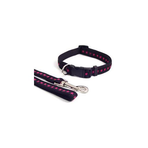 Obojek černý s hvězdičkami 25,4 - 35,6 cm x 1,3 cm