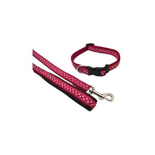 Obojek červený s puntíky 25,4 - 35,6 cm x 1,3 cm