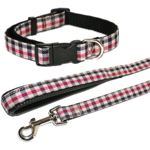 Vodítko červené kostkované 101 x 1,3 cm