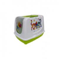 Kočičí záchod Trendy cat Friends forever Zelený 50x42x29 cm