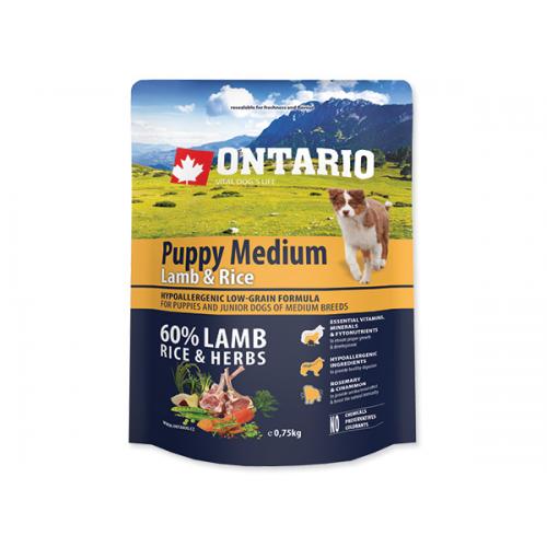 ONTARIO Puppy Medium Lamb&Rice 750g