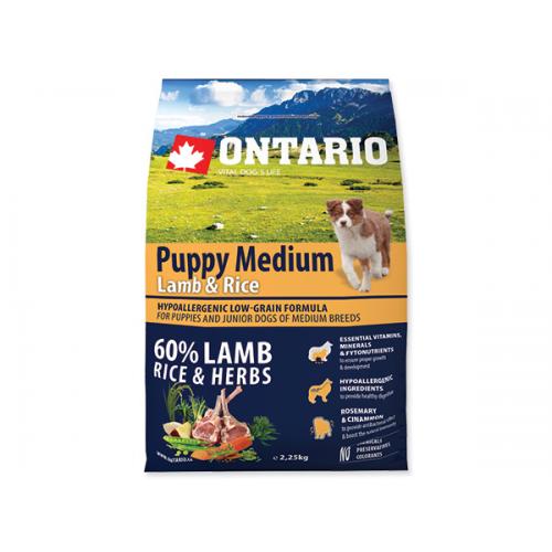 ONTARIO Puppy Medium Lamb&Rice 2,25kg