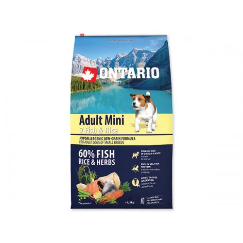 ONTARIO Adult Mini 7 Fish&Rice 6,5kg