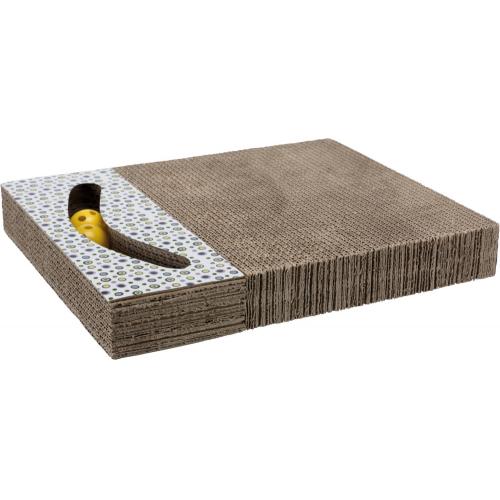 Trixie škrabací karton s hračkou 38x30 cm - bílý