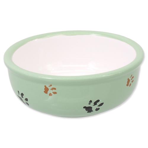 Miska MAGIC CAT keramická kočicí tlapka zelená 13 cm - 0,33 l