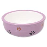 Miska MAGIC CAT keramická kočicí tlapka fialová 13 cm - 0,33 l