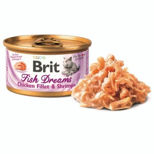 Brit Cat konz. Fish Dreams - Chicken fillet & Shrimps 80 g