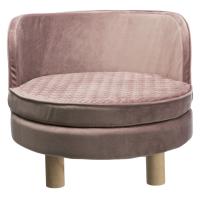 Trixie Pohovka LIVIA, kulatá na dřevěné trojnožce 48x40 cm - starorůžová